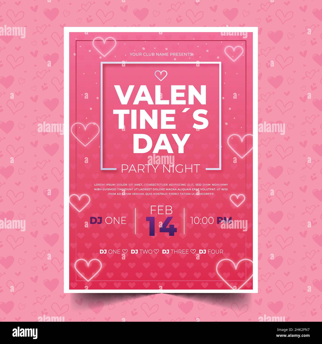 valentine day flyer design vector illustration Stock Vector Image & Art ...