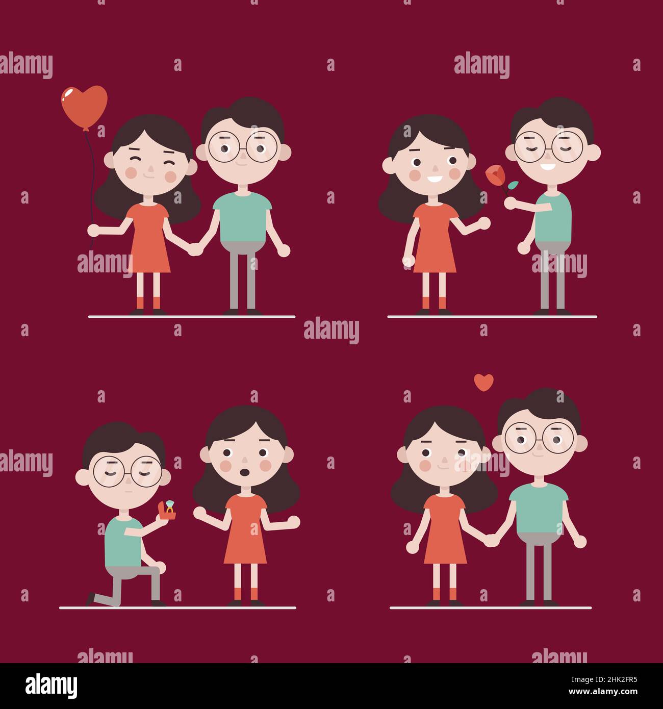 couple love collection design vector illustration Stock Vector Image ...