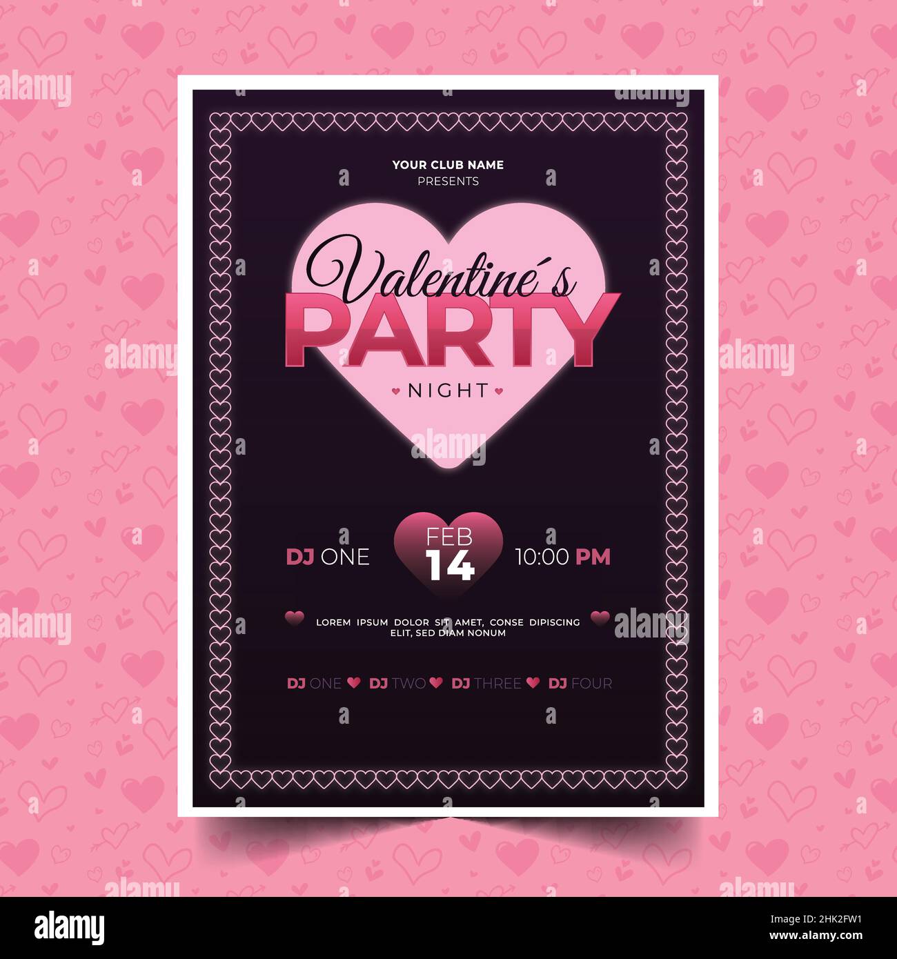 valentine day flyer design vector illustration Stock Vector Image & Art ...