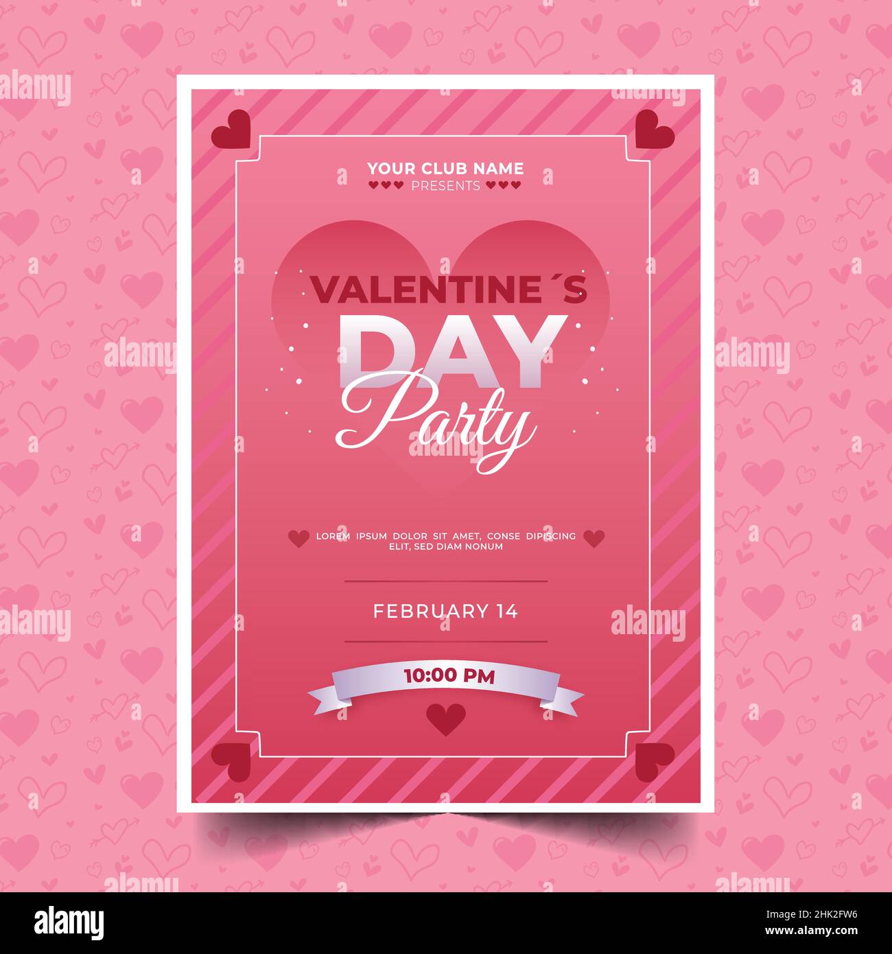 valentine day flyer design vector illustration Stock Vector Image & Art ...