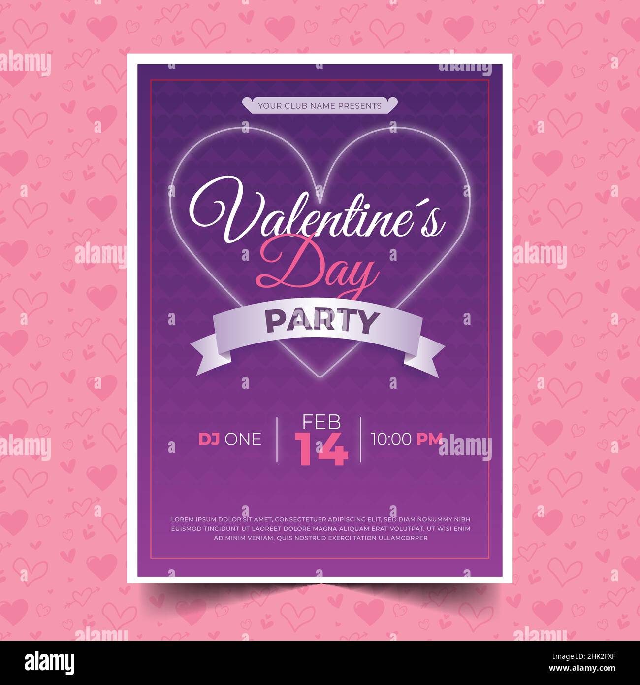 valentine day flyer design vector illustration Stock Vector Image & Art ...