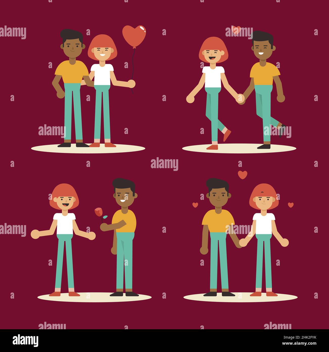 couple love collection design vector illustration Stock Vector Image ...