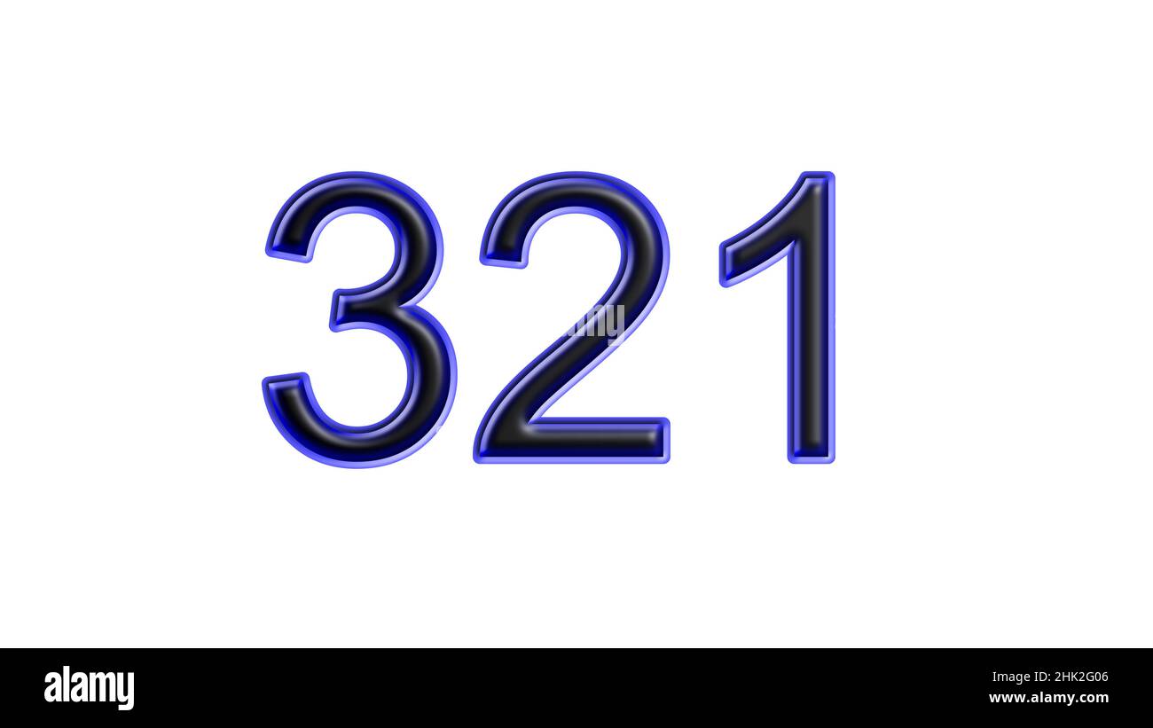 blue 321 number 3d effect white background Stock Photo - Alamy