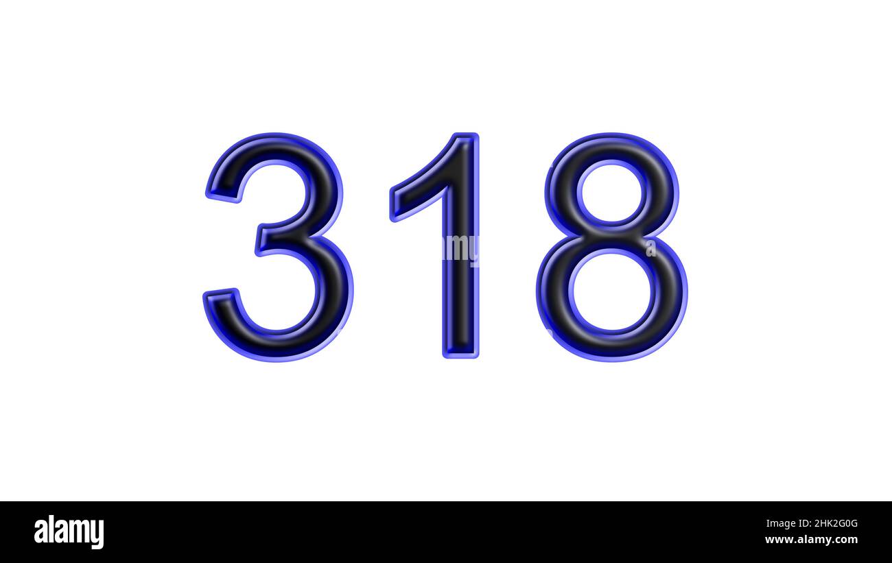 blue 318 number 3d effect white background Stock Photo Alamy
