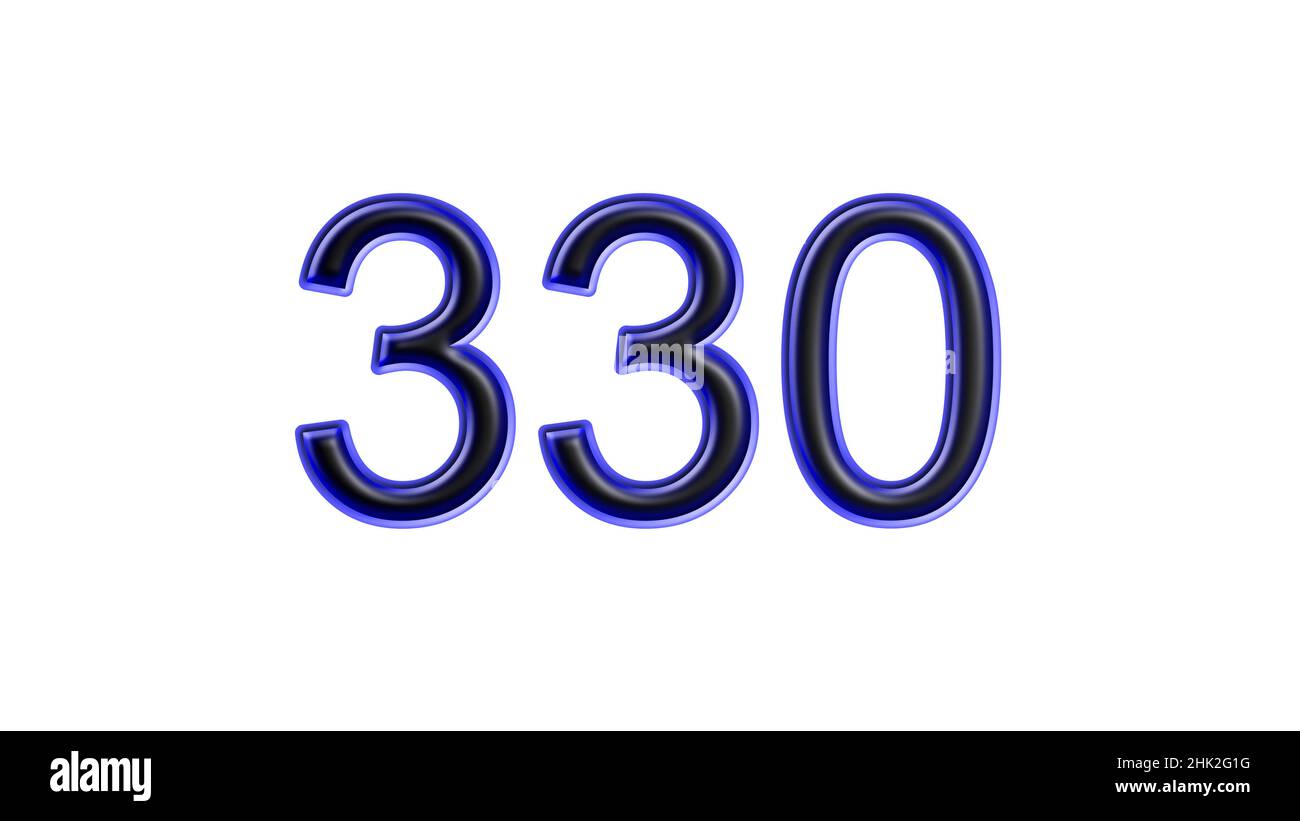 blue 330 number 3d effect white background Stock Photo - Alamy