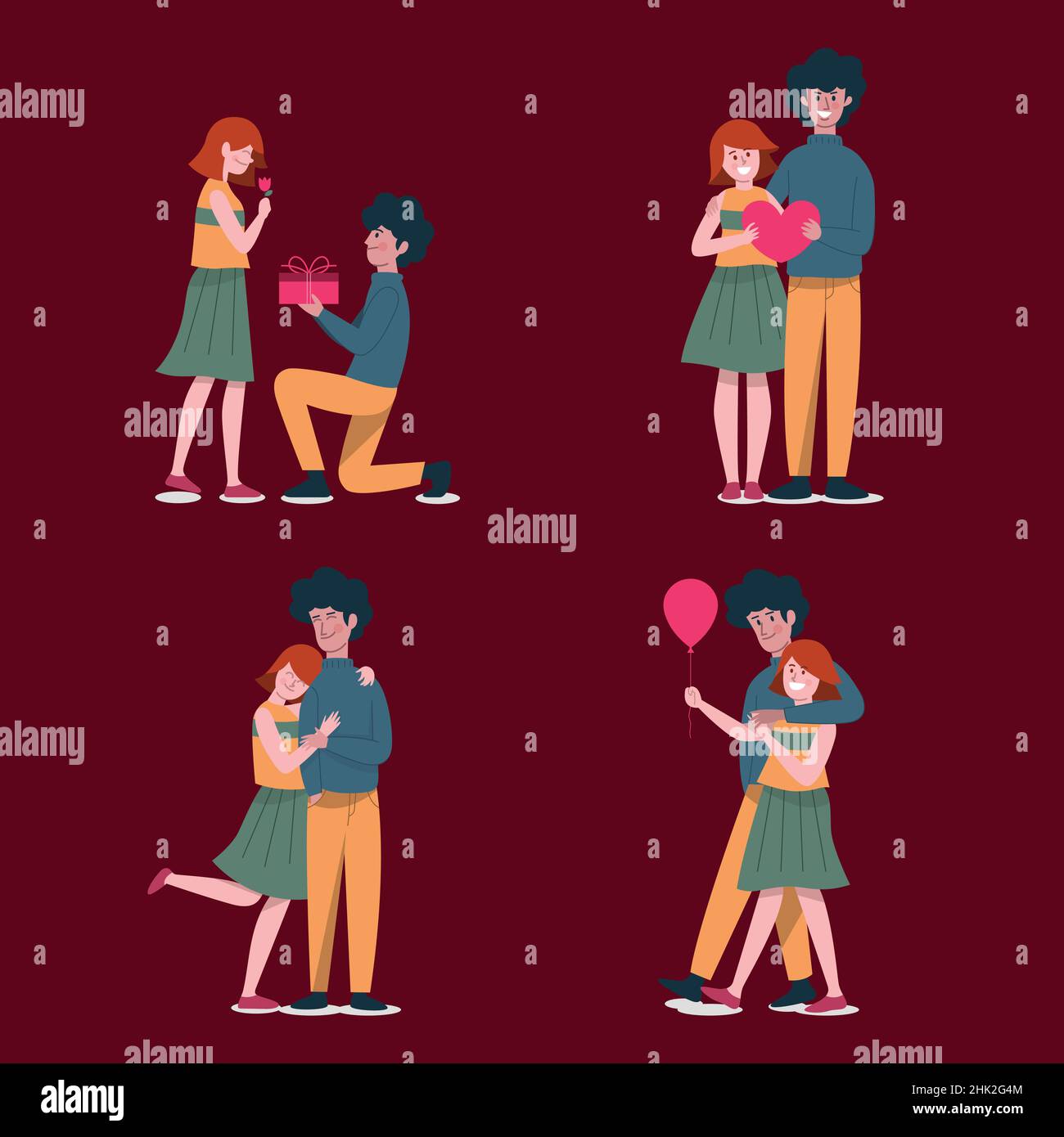 couple love collection design vector illustration Stock Vector Image ...