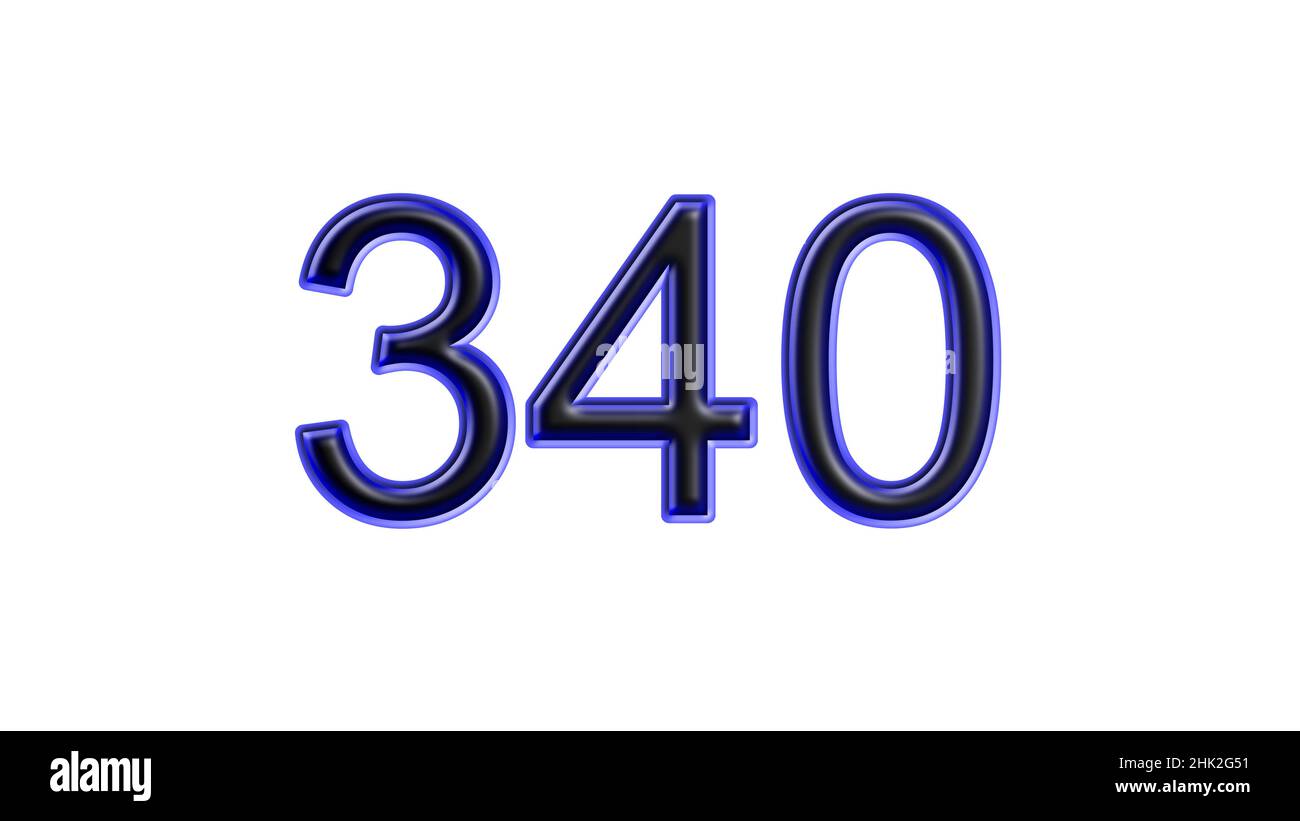 blue 340 number 3d effect white background Stock Photo Alamy