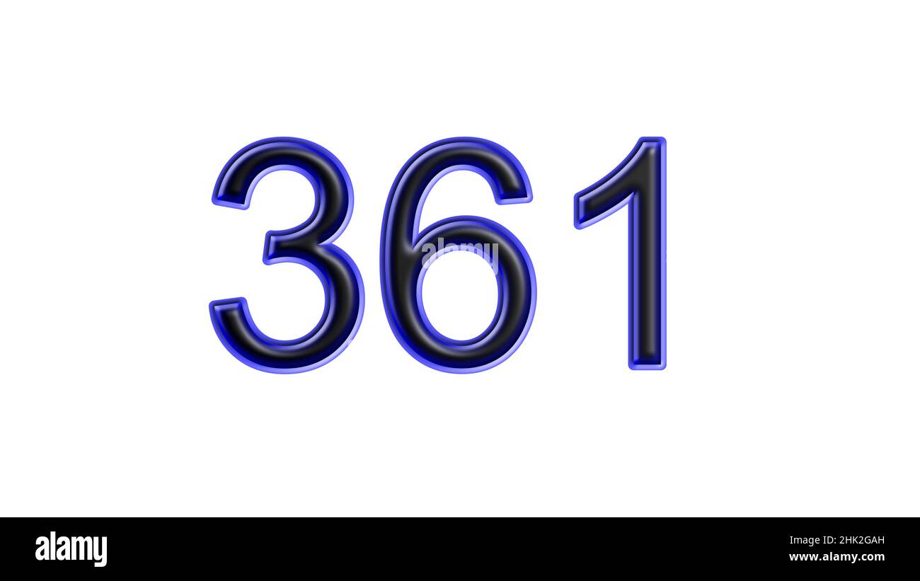 blue 361 number 3d effect white background Stock Photo - Alamy