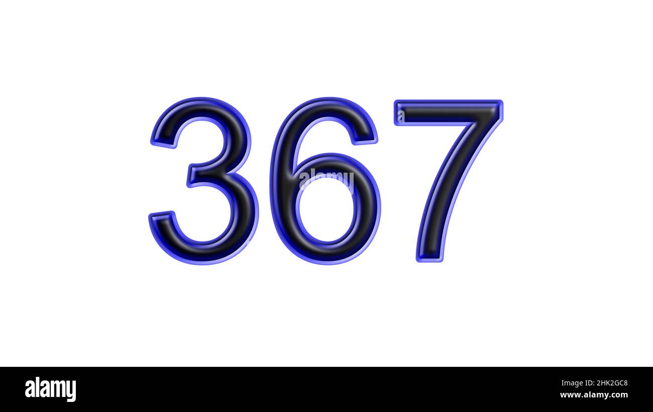 blue 367 number 3d effect white background Stock Photo - Alamy