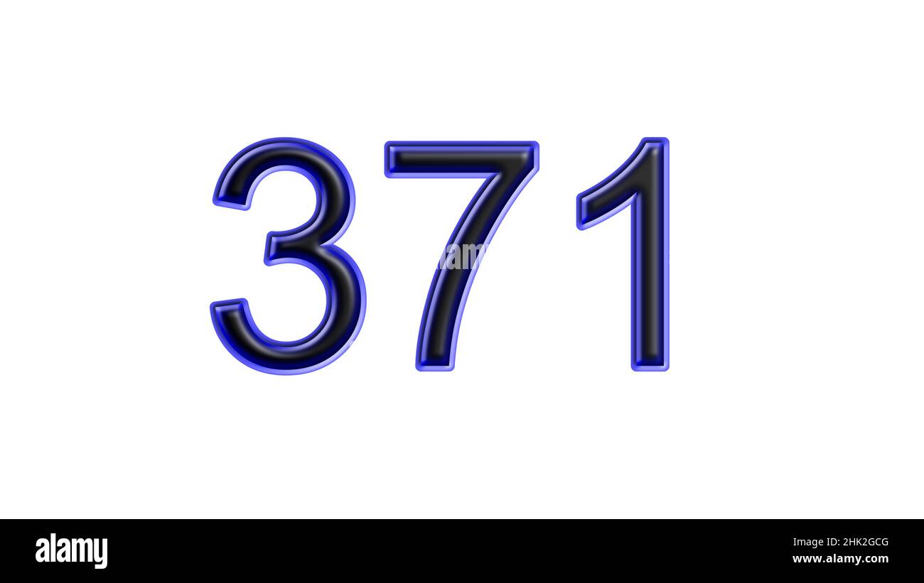 blue 371 number 3d effect white background Stock Photo - Alamy