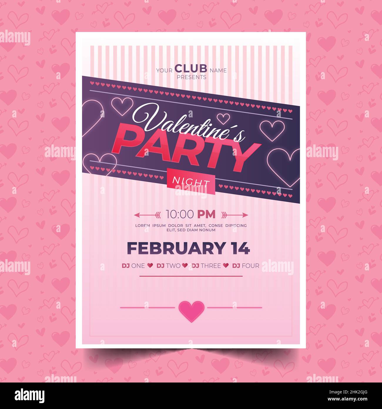 valentine day flyer design vector illustration Stock Vector Image & Art ...