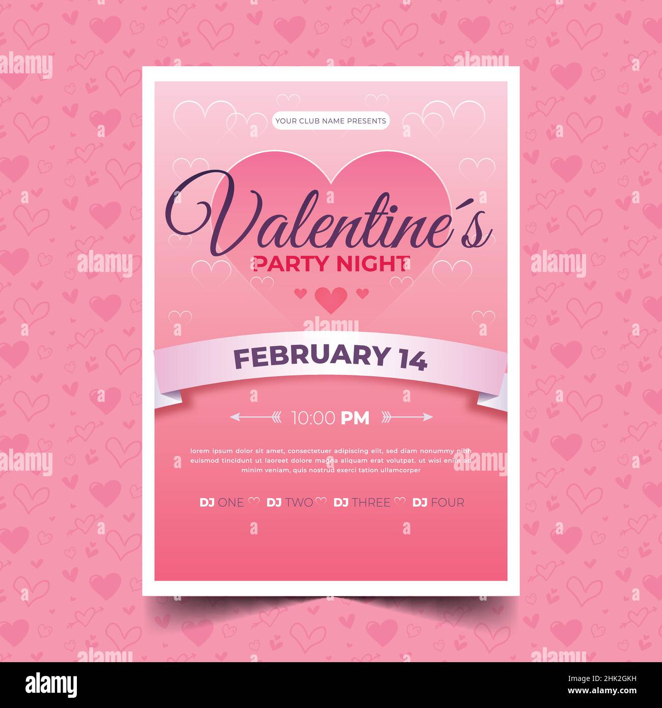 valentine day flyer design vector illustration Stock Vector Image & Art ...