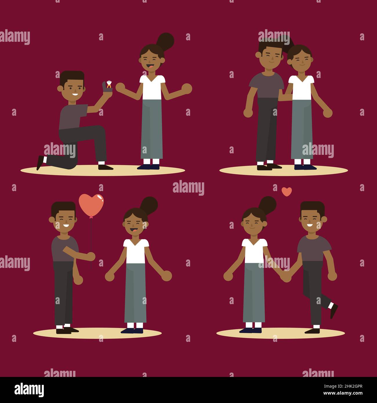 couple love collection design vector illustration Stock Vector Image ...