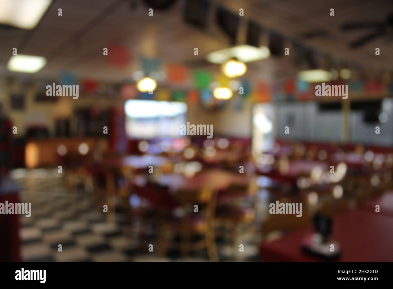 Blur Background Bar and Restaurant Abstract Interior Stock Photo