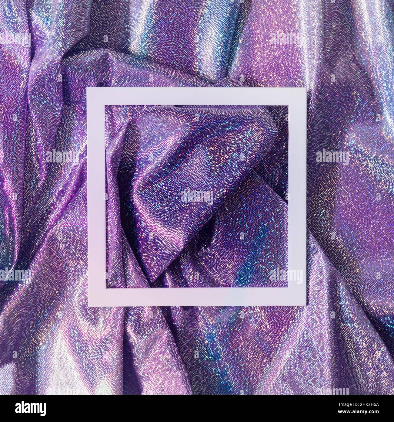 Silver Kaleidoscope Holographic Stretch Fabric