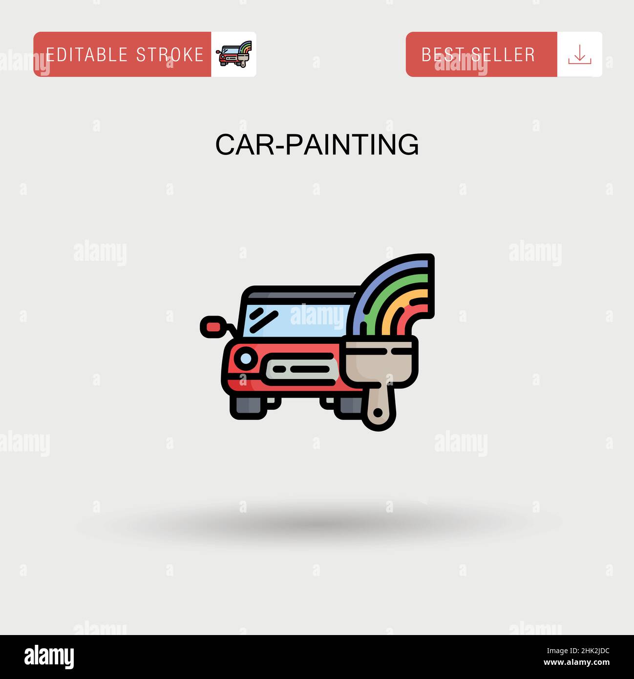 Car-painting Simple vector icon. Stock Vector