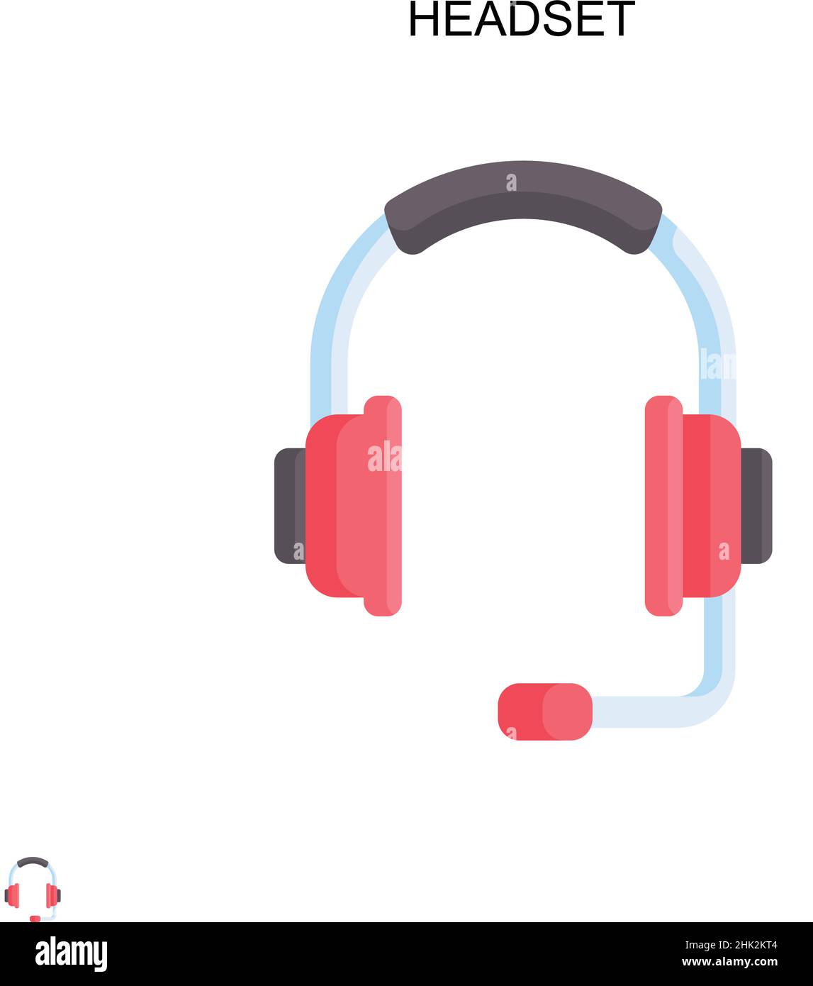 Headset Simple vector icon. Illustration symbol design template for web mobile UI element. Stock Vector
