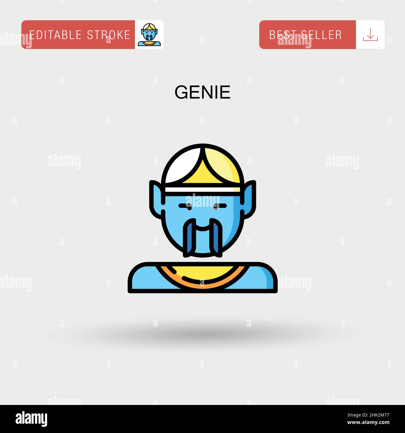 Genie Simple vector icon. Stock Vector