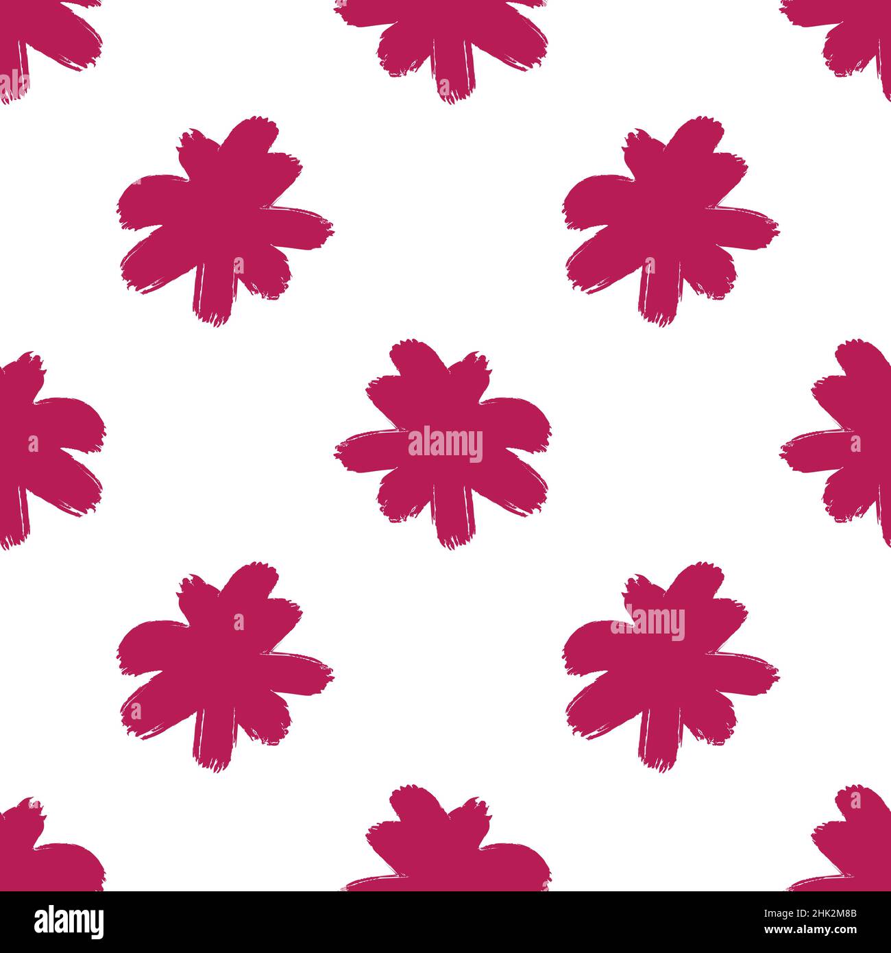 Isolated seamless pattern with simple flowers decorative print. Pink ...