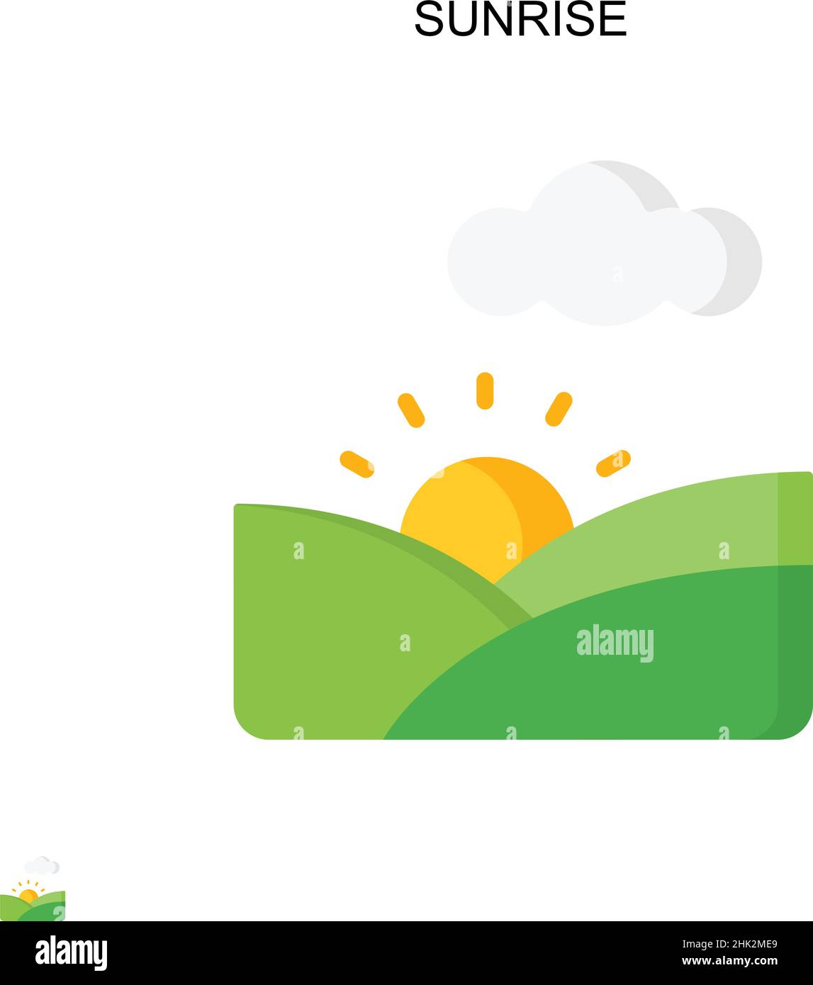 Sunrise Simple vector icon. Illustration symbol design template for web mobile UI element. Stock Vector