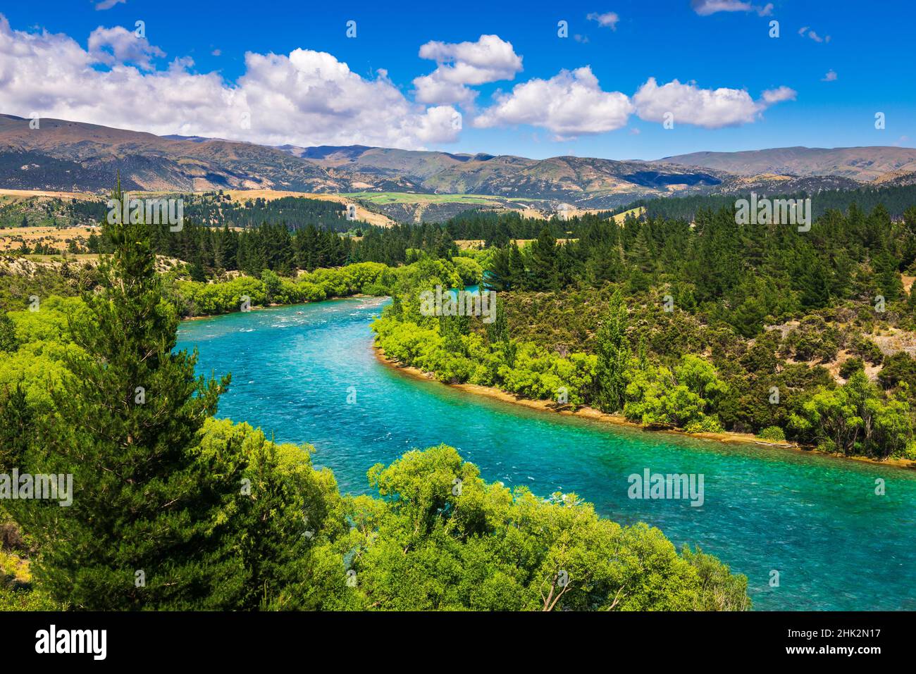 The Clutha River, Central Otago, South Island, New Zealand Stock Photo