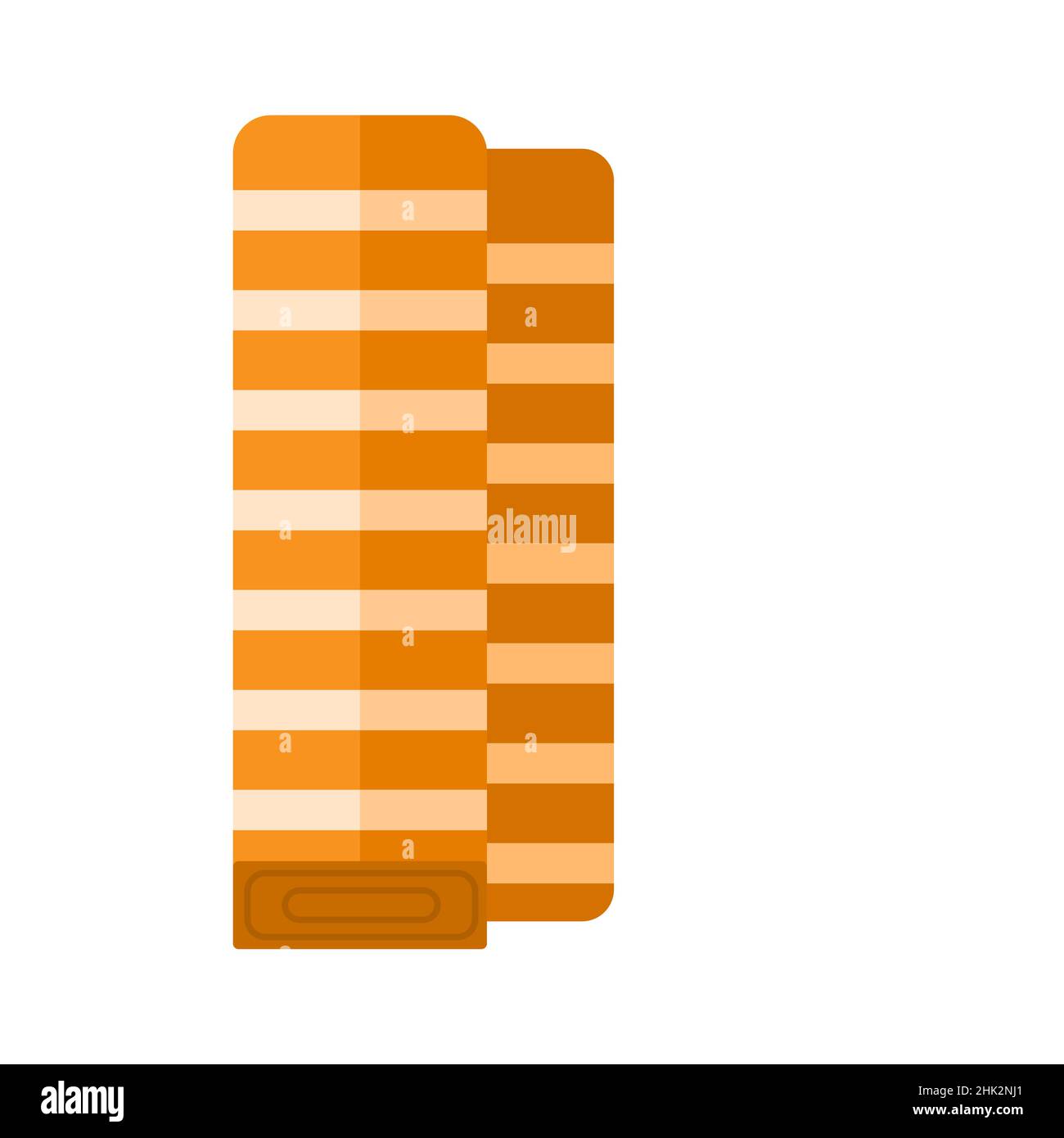 Fabric roll in striped isolated on white background. Design vector illustration Stock Vector