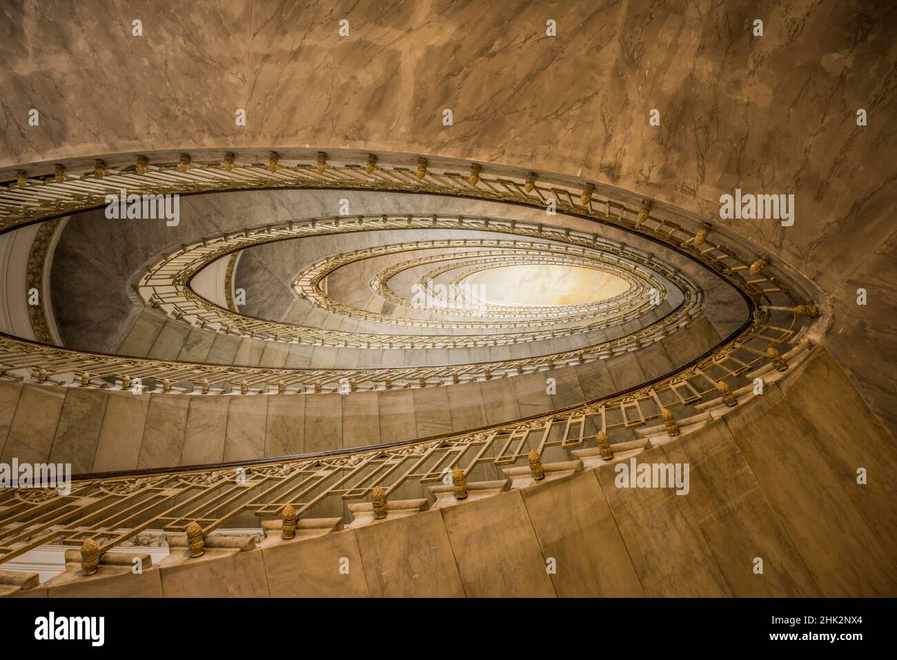 Europe, Italy, Naples. Abstract of spiral staircase. Stock Photo