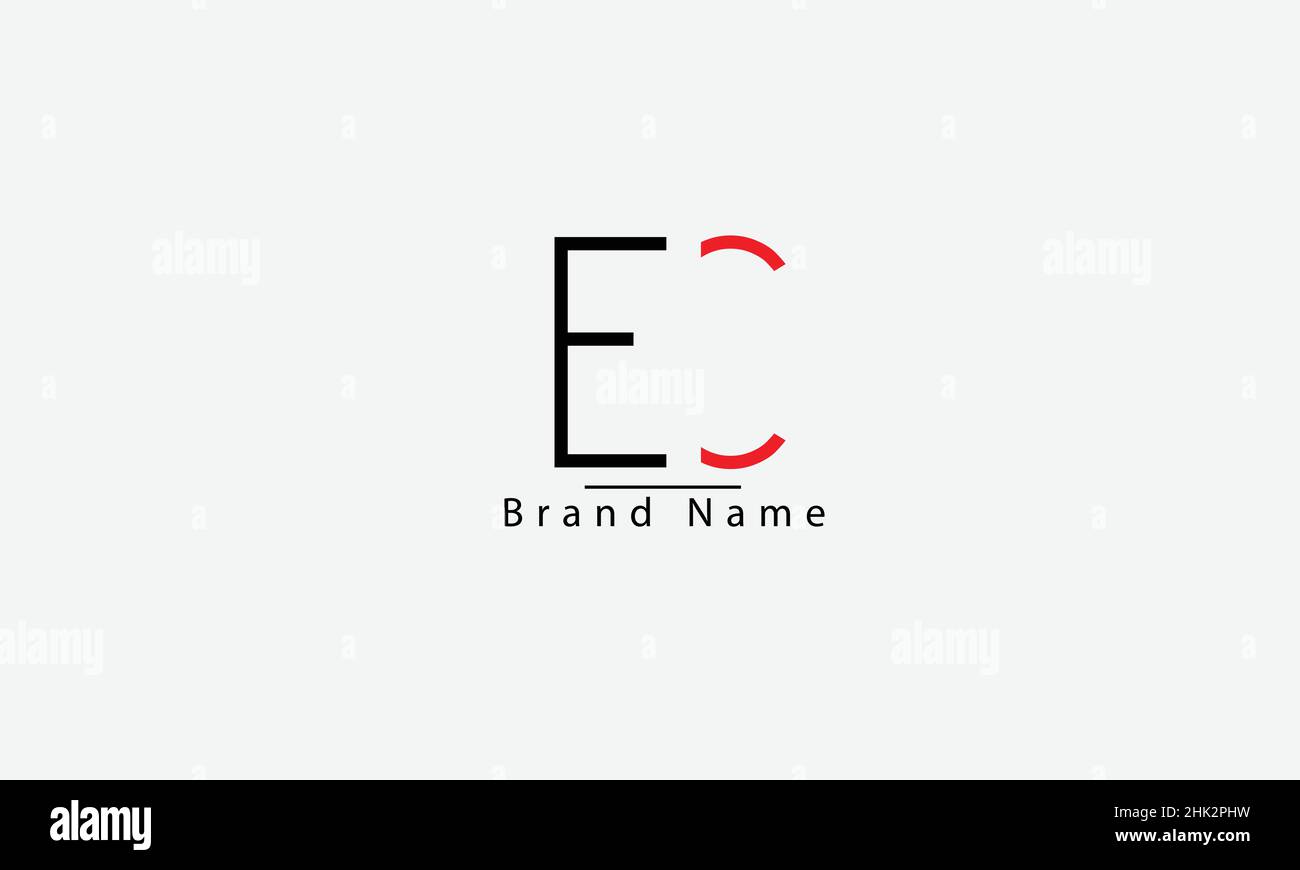 EC CE E C abstract vector logo monogram template Stock Vector