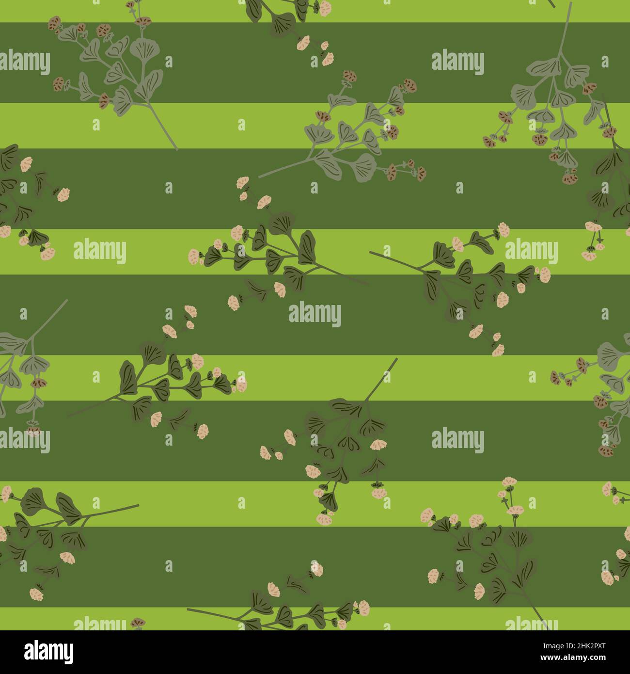 Random botanic seamless pattern with doodle wildflowers silhouettes on ...