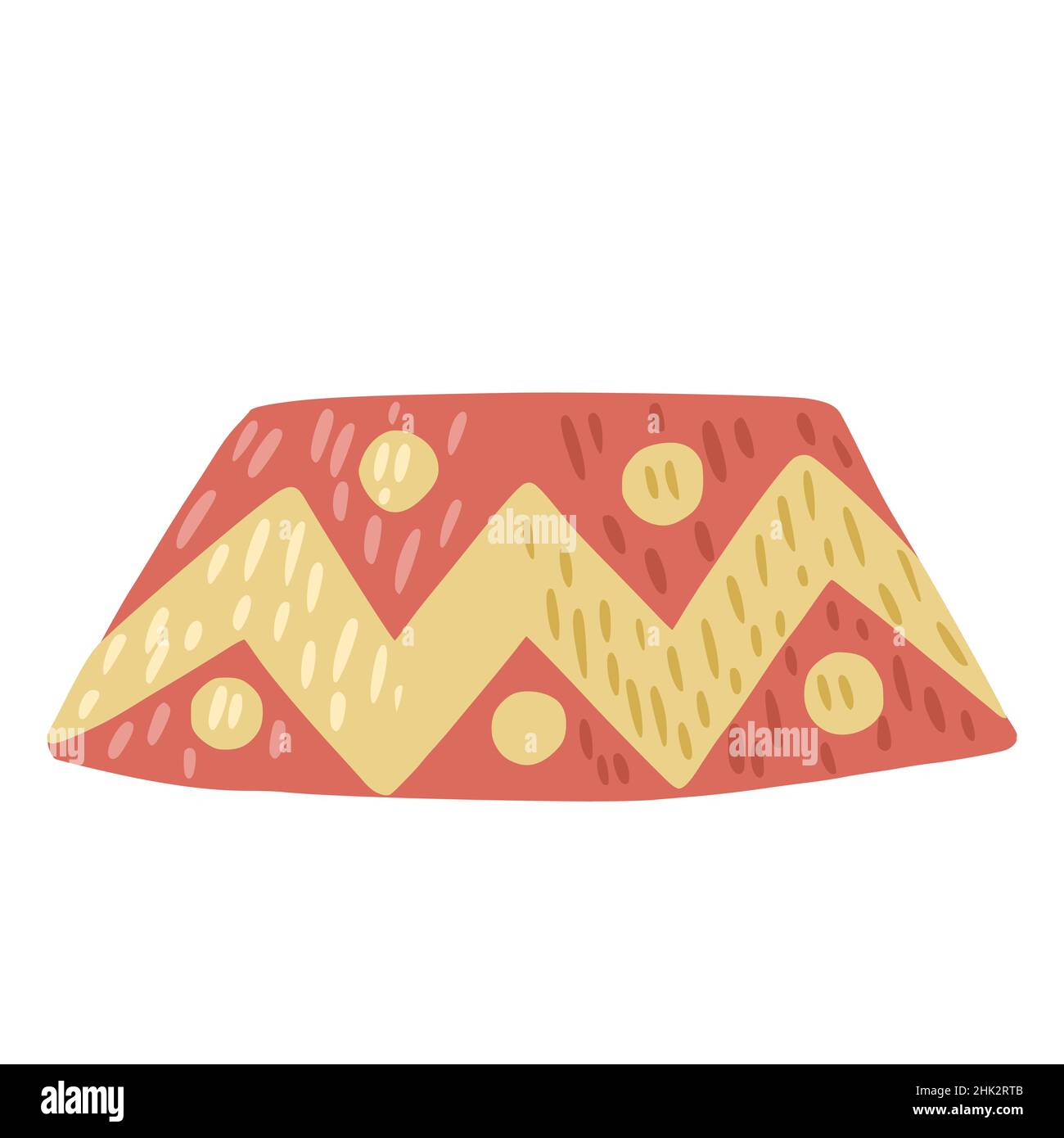 Circus podium isolated on white background. Yellow and red carnival prop for shows. Design vector illustration. Stock Vector