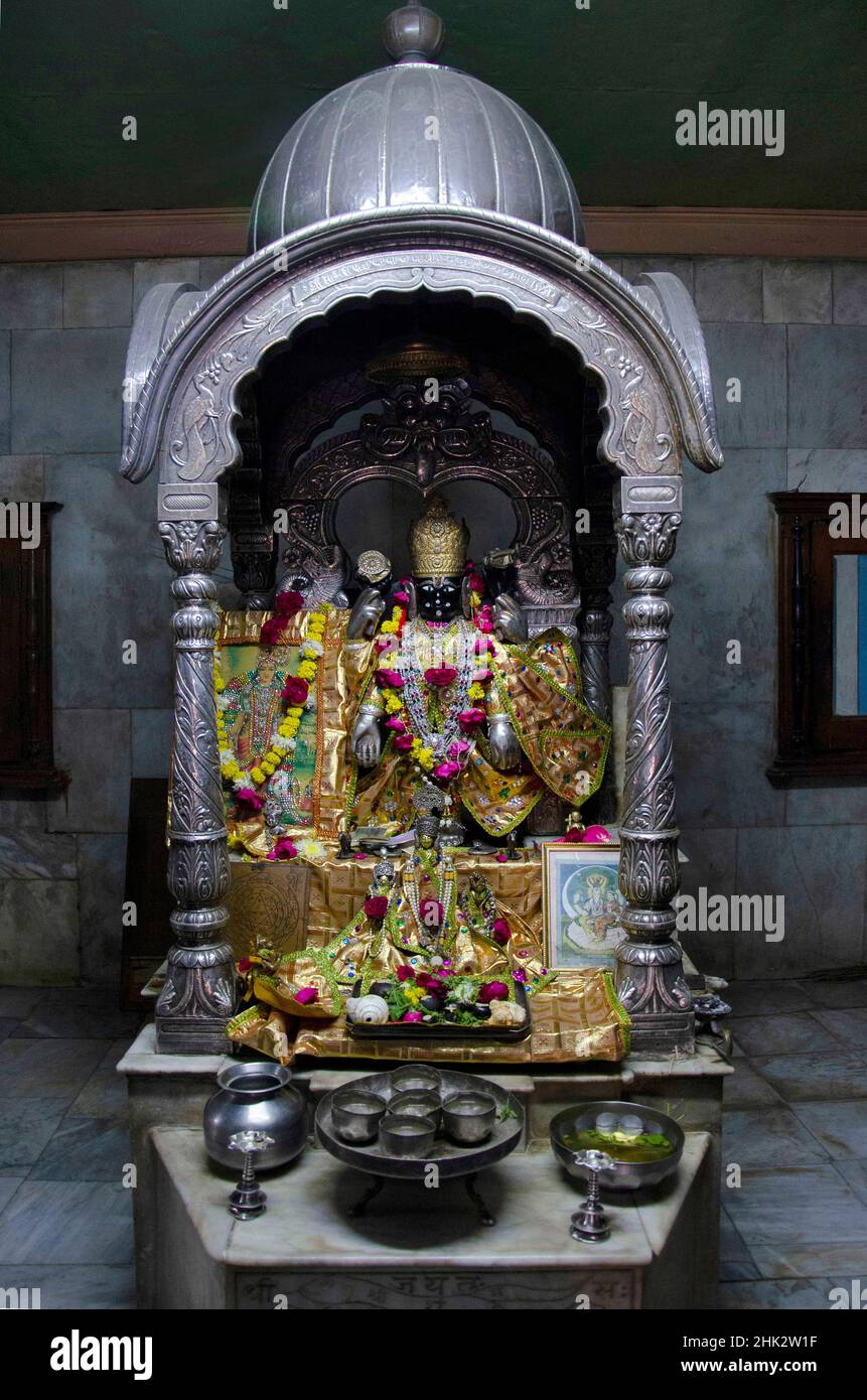 Idol of Lord Balaji in Balaji Temple located in Dabhoi, Gujarat, India Stock Photo