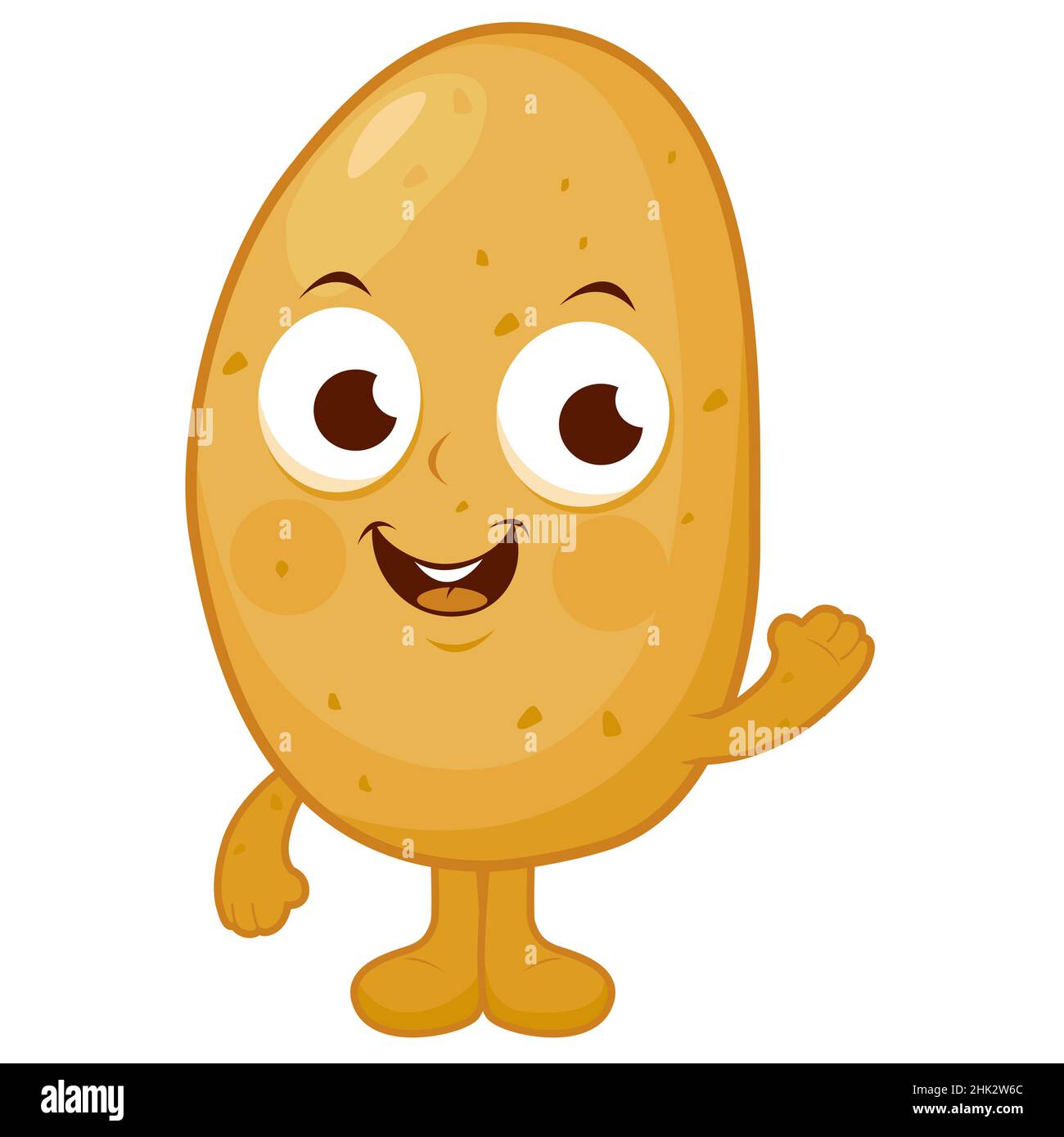 Cute potato cartoon character. Stock Photo