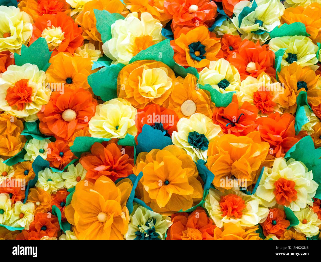 Colorful Mexican Paper Flowers Handicrafts White Pink Yellow Orange Red  Mexican Market Square San Antonio Texas Stock Photo - Alamy