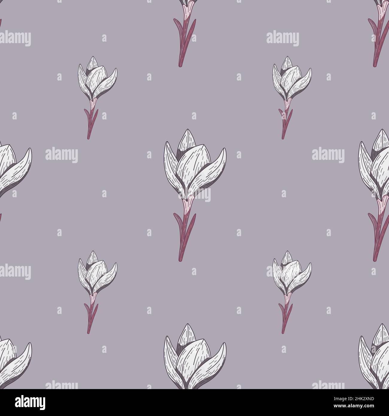 Minimalistic pastel pale tones seamless floral pattern with simple ...