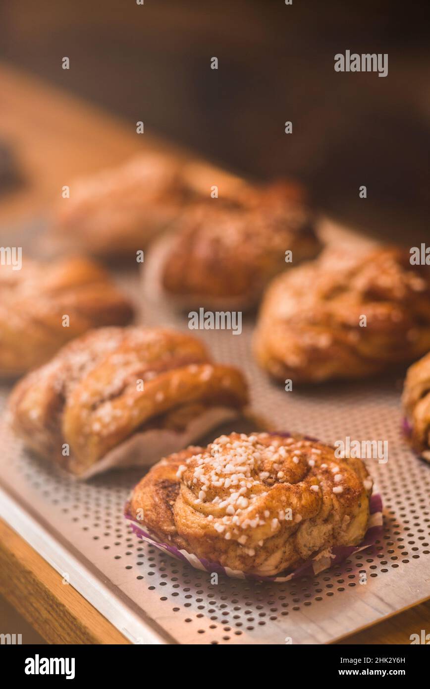 Sweden, Stockholm, Gamla Stan, Old Town, traditional cinnamon buns Stock Photo