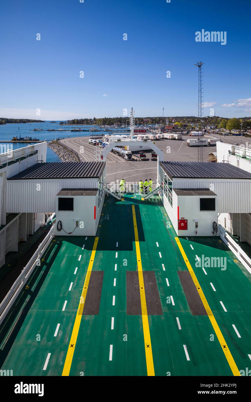 Sweden, Stockholm Archipelago, Nynashamn, Gotland Car Ferry, parking ...