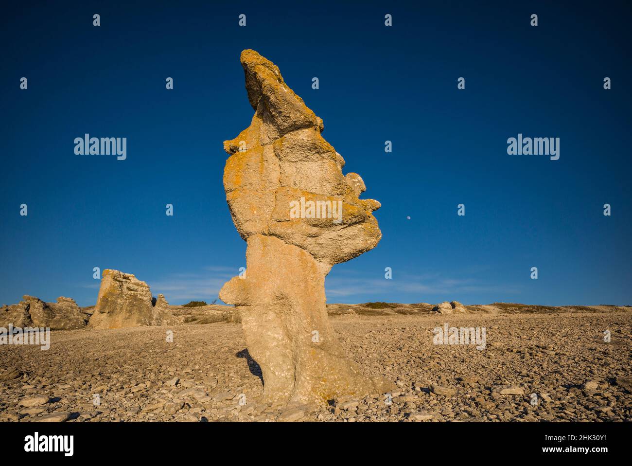 Sweden, Faro Island, Langhammars Area, Langhammar coastal limestone ...