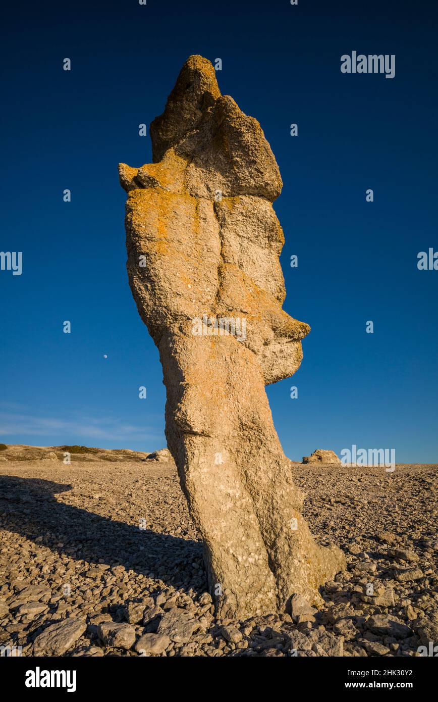 Sweden, Faro Island, Langhammars Area, Langhammar coastal limestone ...