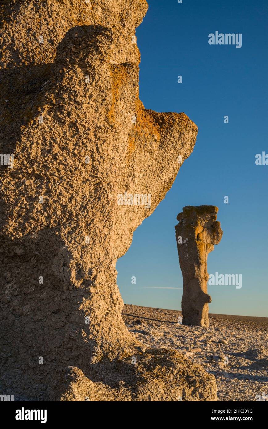 Sweden, Faro Island, Langhammars Area, Langhammar coastal limestone ...