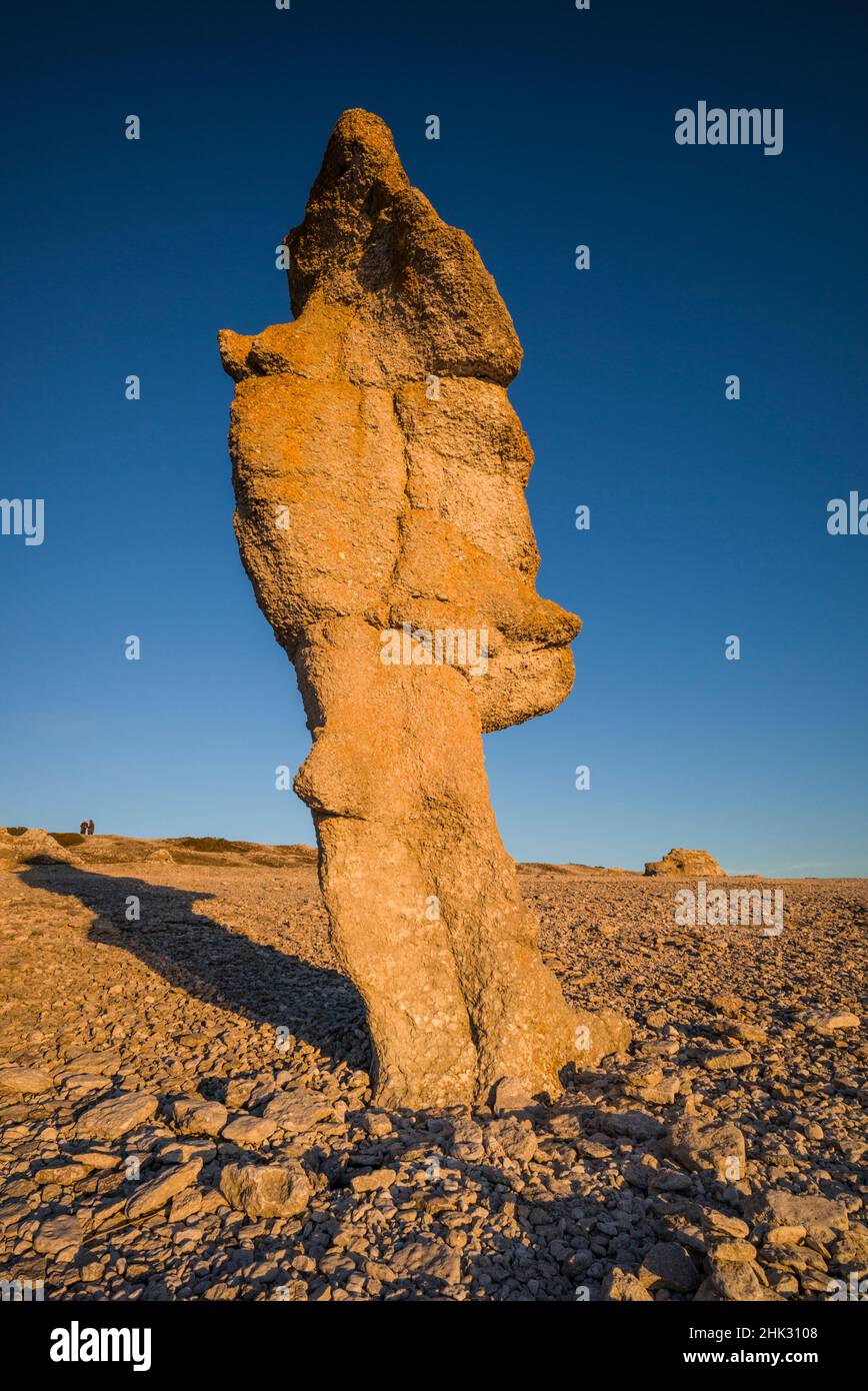 Sweden, Faro Island, Langhammars Area, Langhammar coastal limestone ...