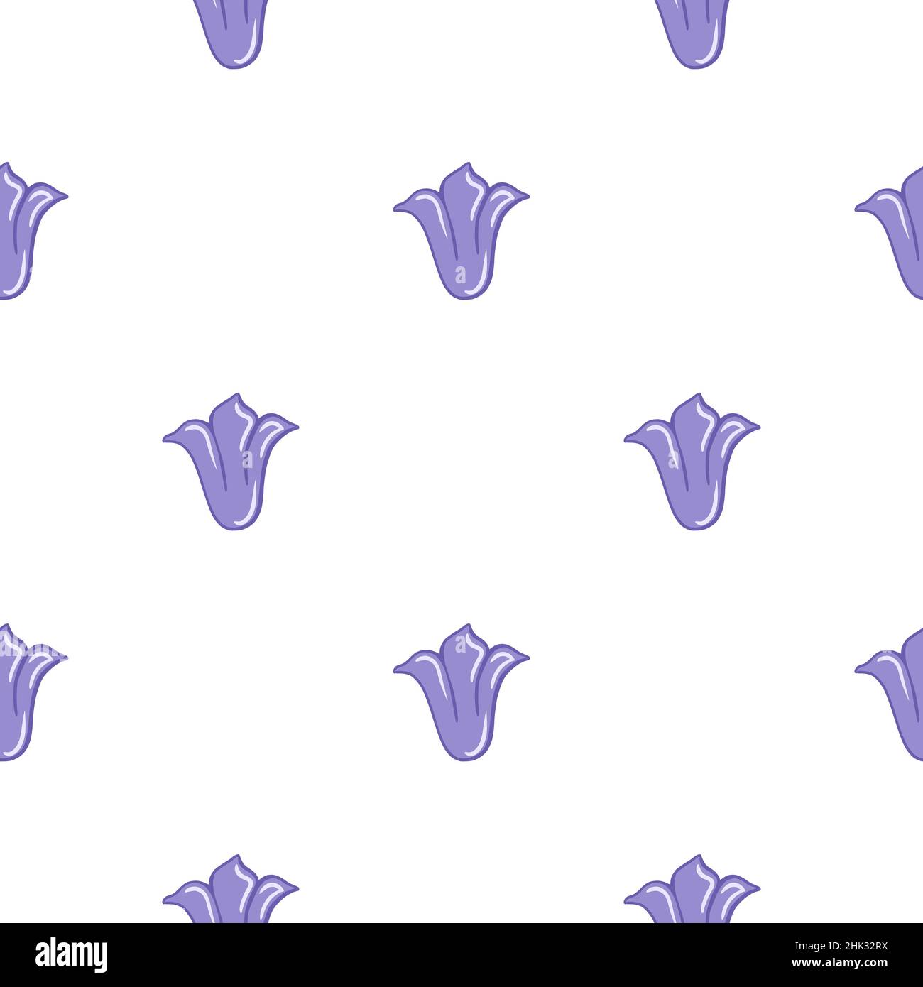 Isolated seamless pattern with botanic purple tulip buds ornament ...