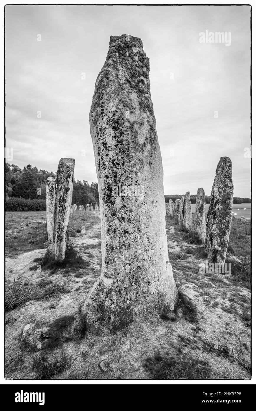 Sweden, Bohuslan, Blomsholm, Blomsholmsskeppet, stone ship circle, Iron