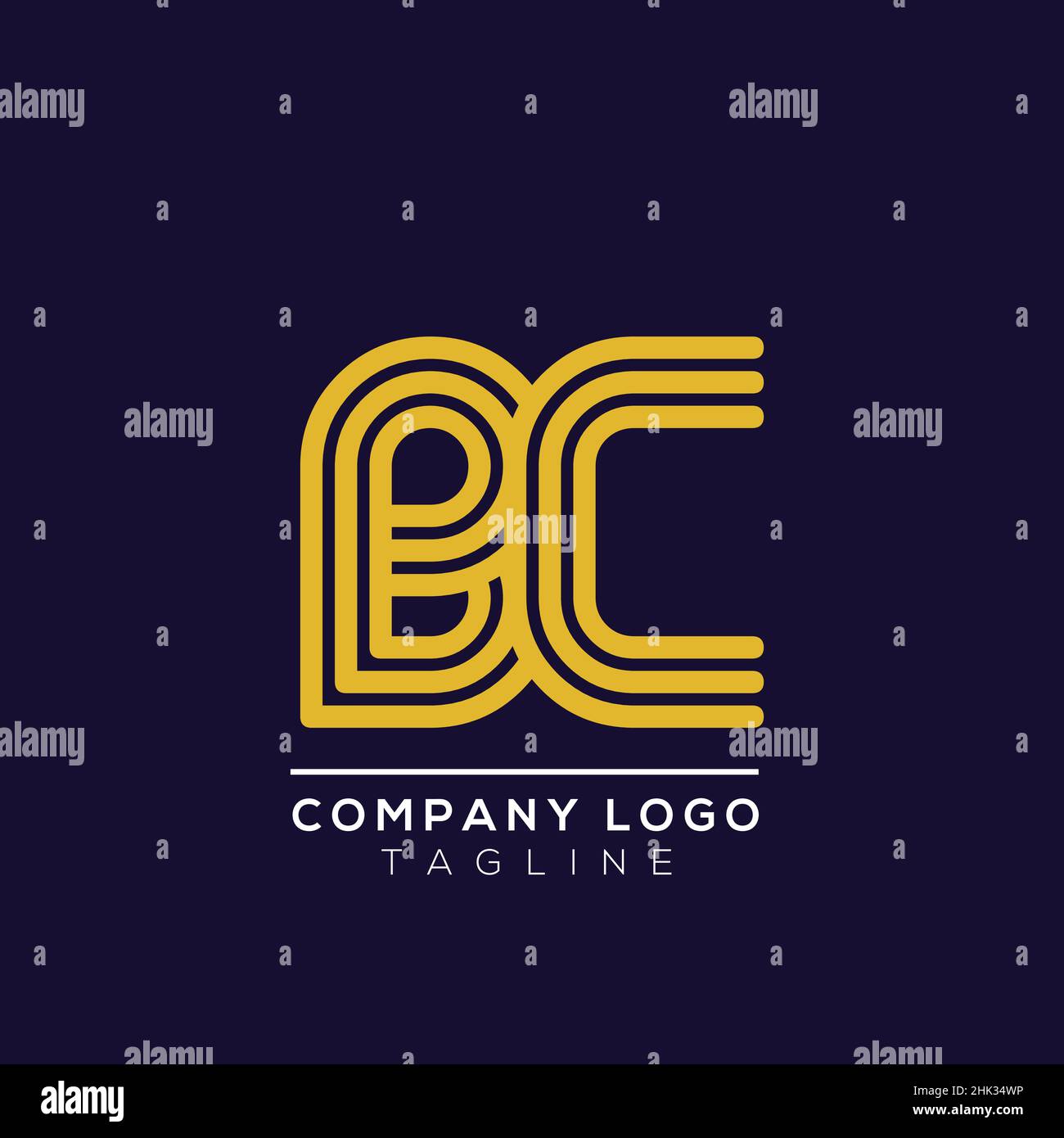 Letter BC alphabet Logo sign symbol. Modern vector logo design for the business, and company identity. Stock Vector