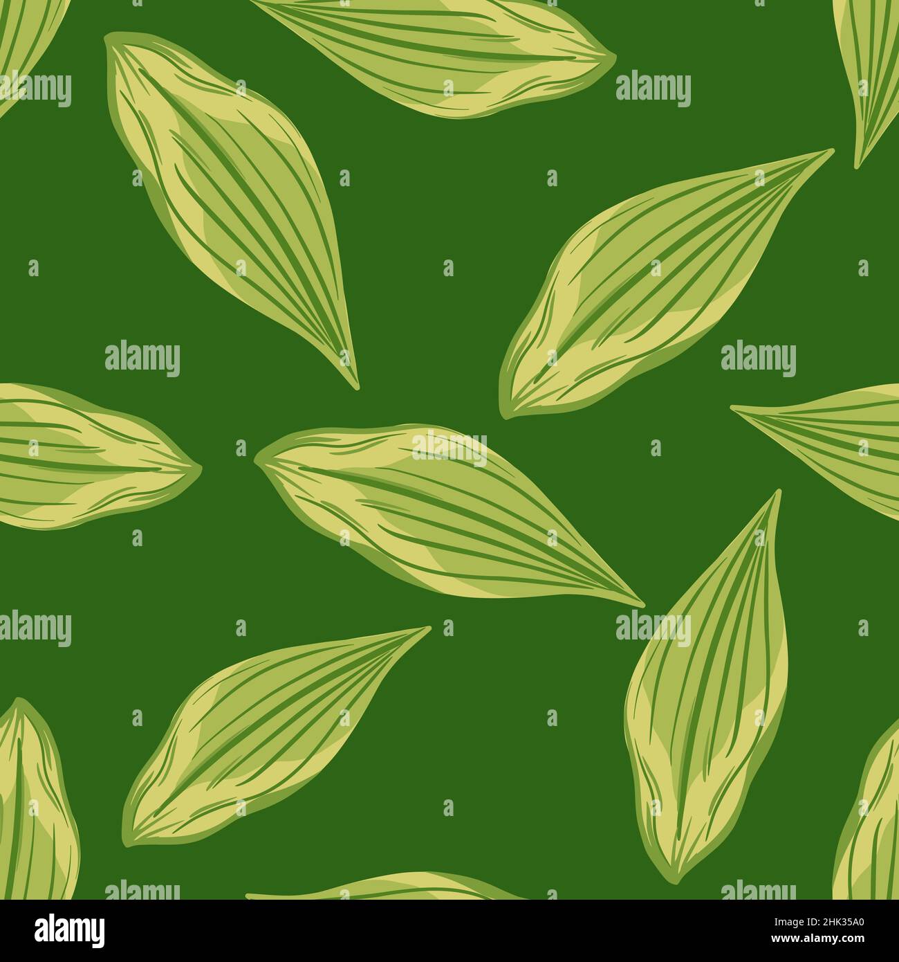 Random spring seamless pattern with hand drawn leaf silhouettes ...