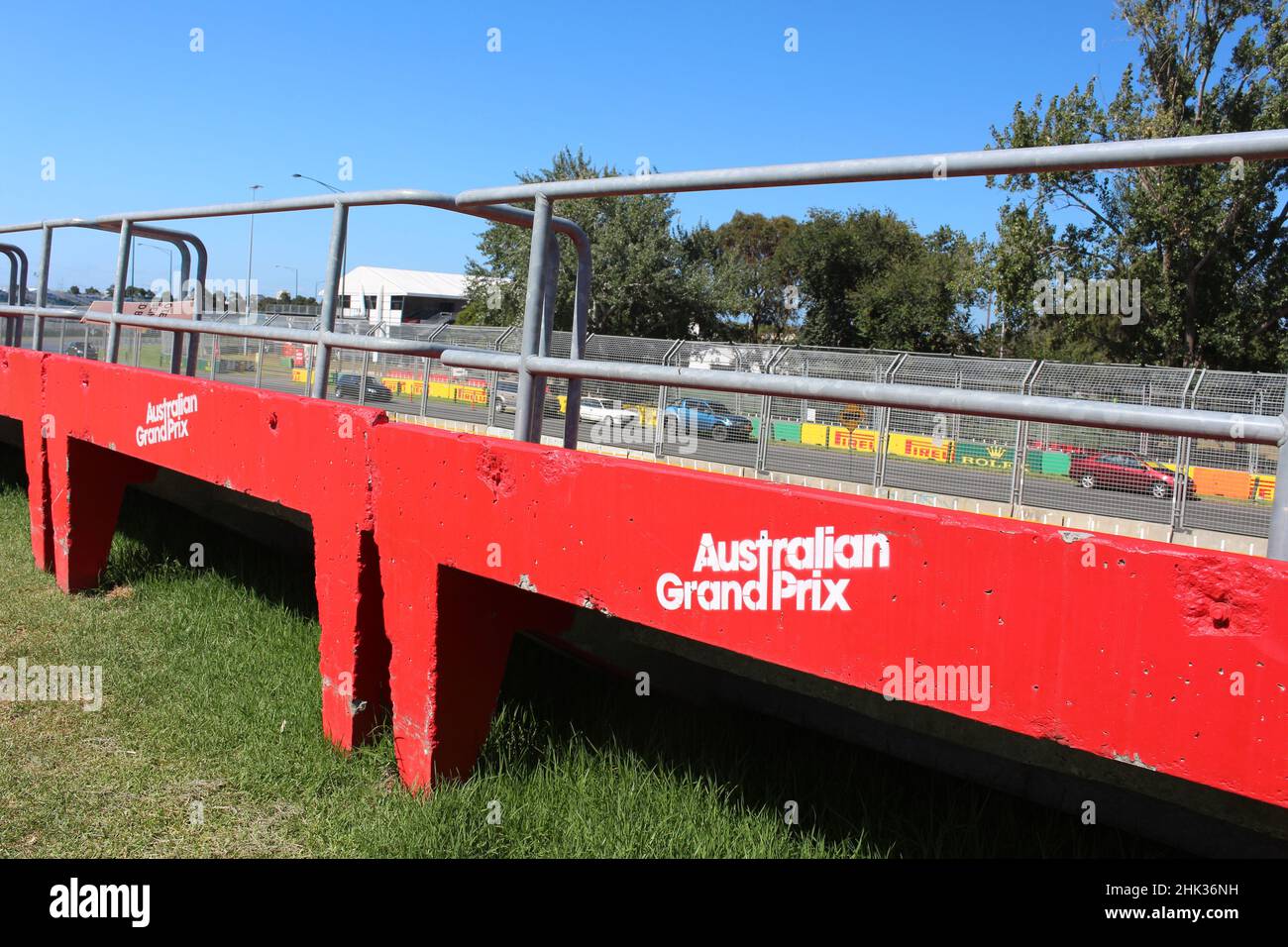 Formula One track Albert Park Circuit in Melbourne, Australia Stock