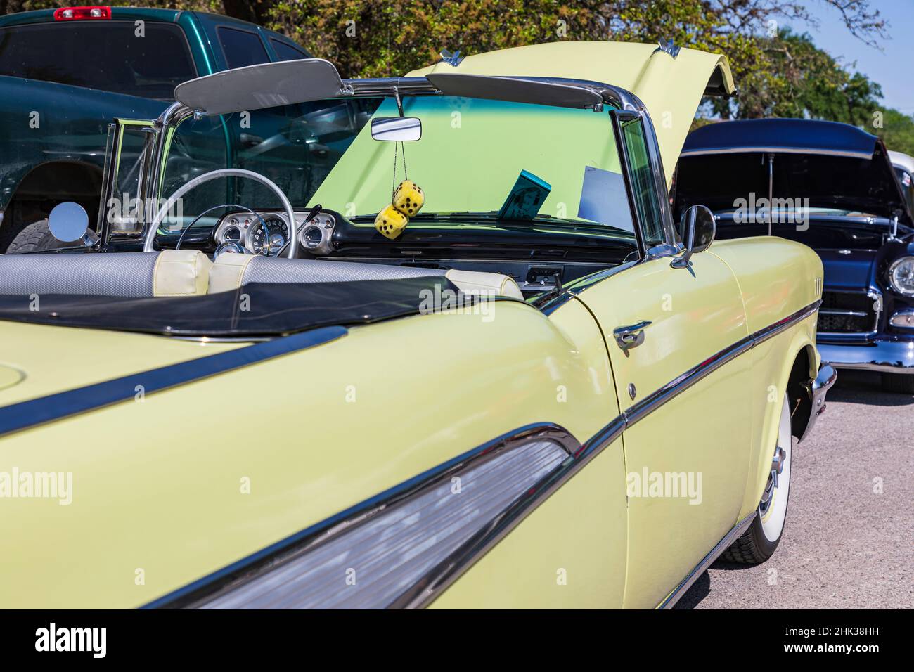 Marble Falls, Texas, USA. Vintage Chevrolet Bel Air convertible. (Editorial Use Only Stock Photo