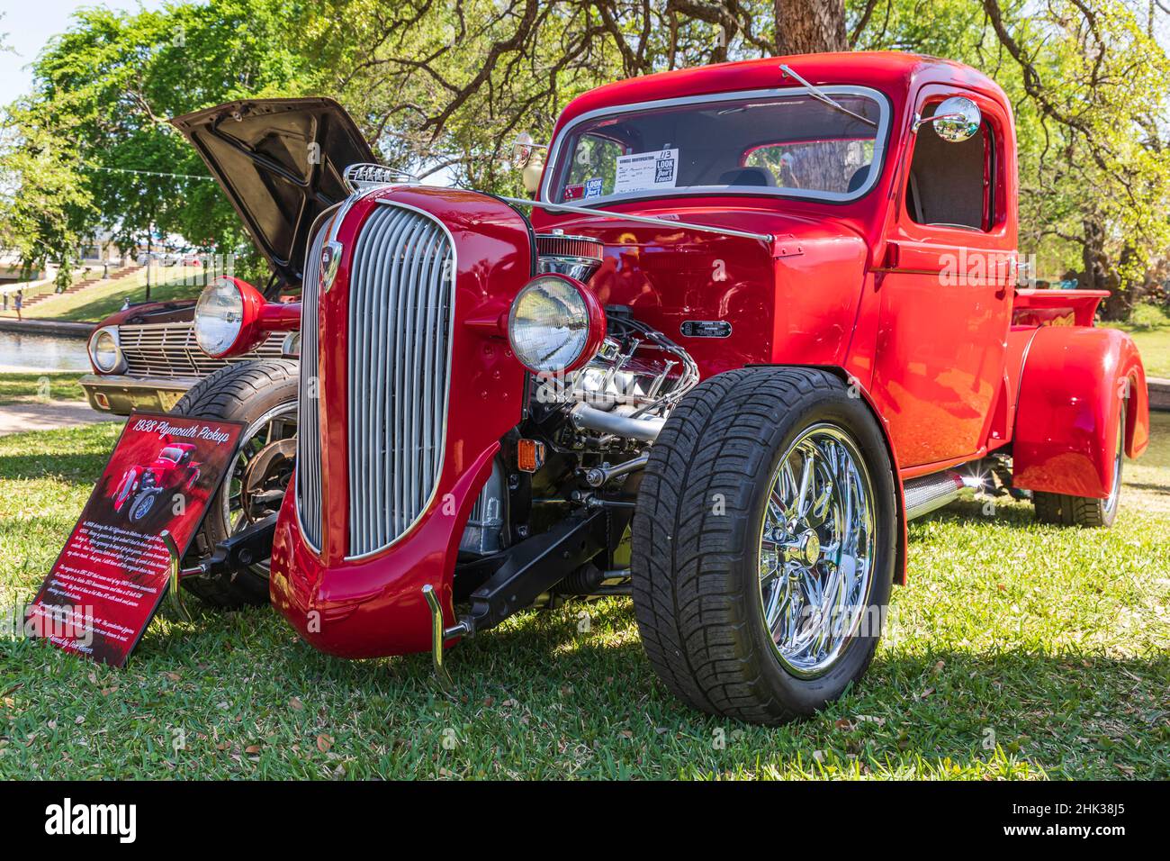 Marble Falls, Texas, USA. Vintage Plymouth pickup truck at a car show