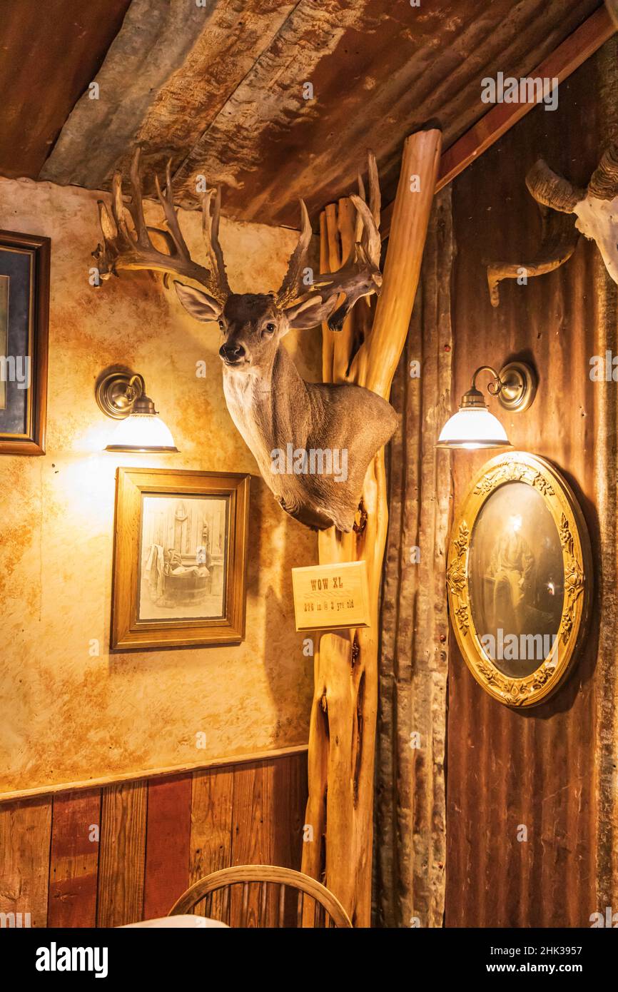 Utopia, Texas, USA. Interior of a cafe in the Texas Hill Country