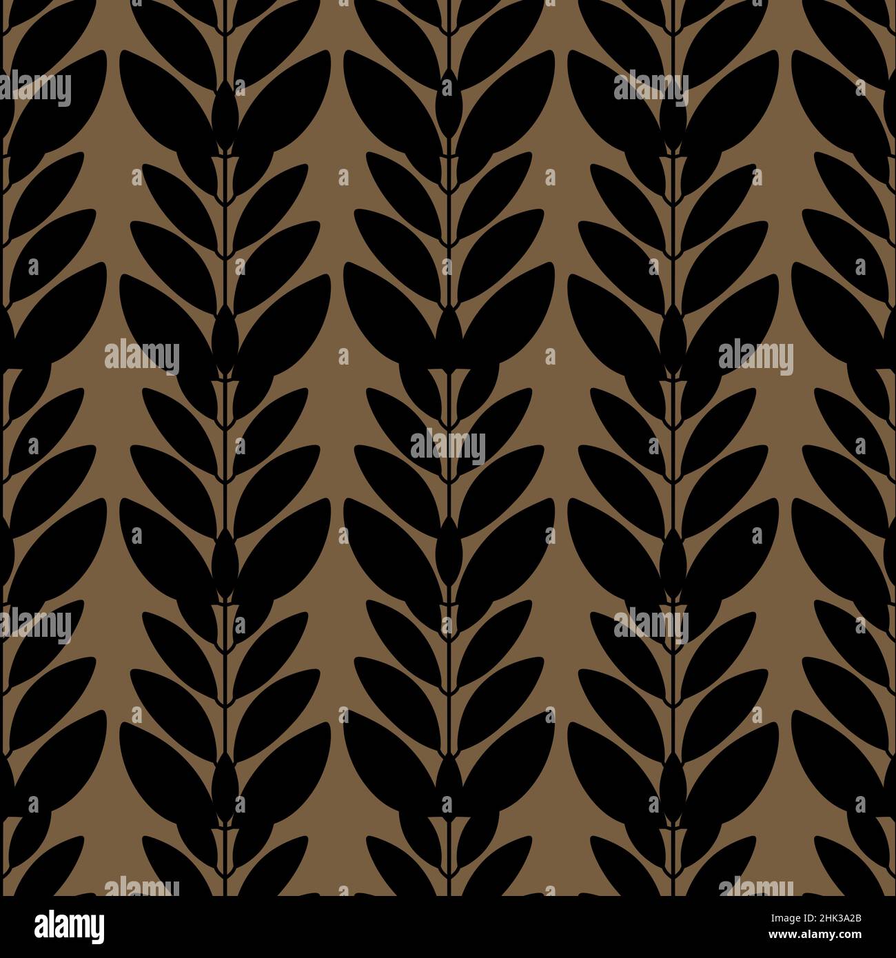 Seamless floral pattern with leaves on trend beige background Stock ...