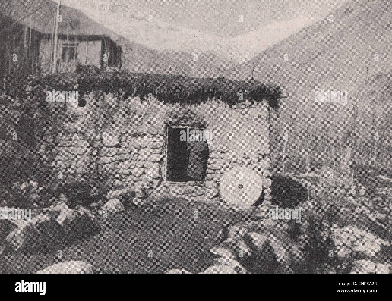 Flour mill in a valley among the Elburz Mountains. Iran. Persia (1923) Stock Photo